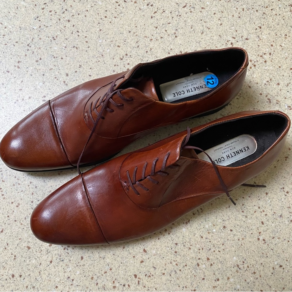Chief Advisor Cap Toe Dress Oxford Cognac Kenneth Cole Size 12
